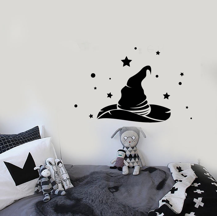 Vinyl Wall Decal Magician Wizard Wizard Witch Hat Stickers (3602ig)