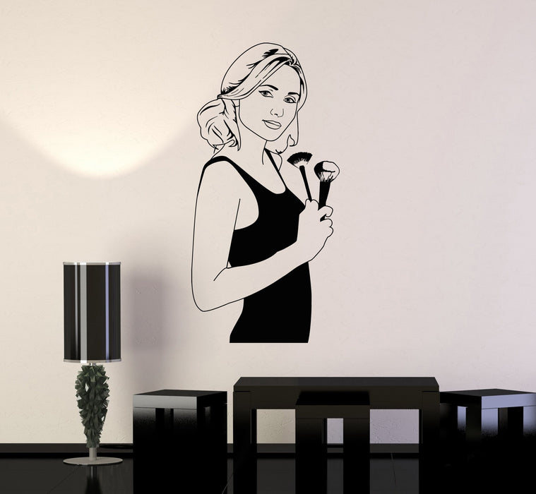 Vinyl Wall Decal Make Up Artist Beauty Salon Stylist Cosmetics Stickers Mural Unique Gift (ig4943)