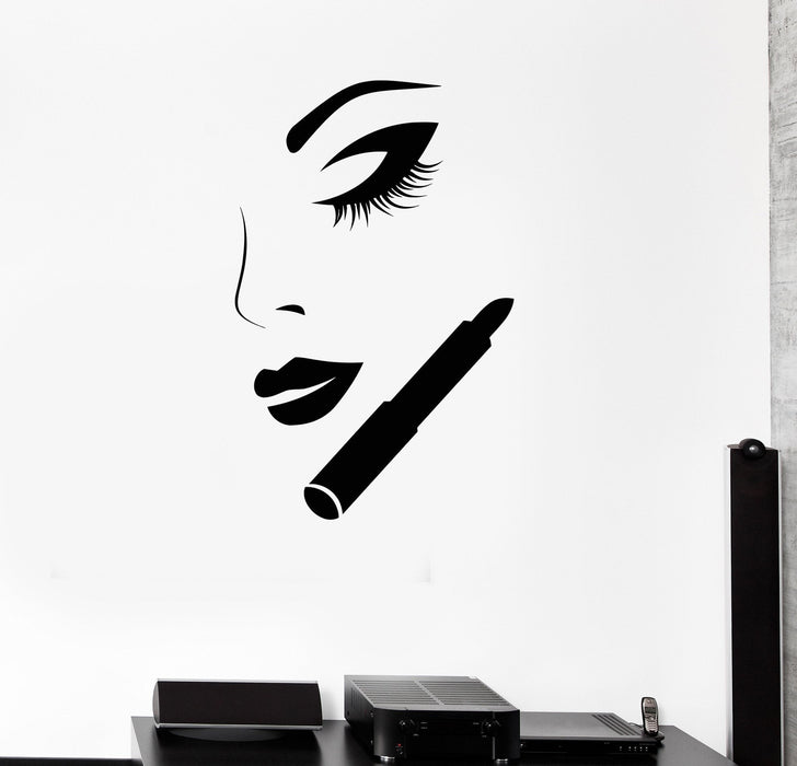 Autocollant mural en vinyle pour salon de beauté, boutique, mode, maquillage, cosmétiques, cadeau unique (582ig)
