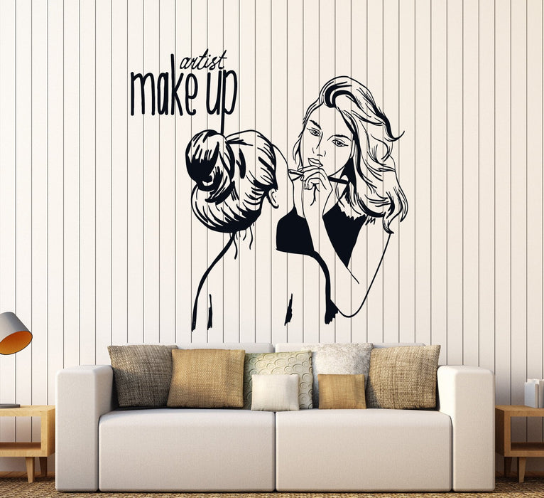 Vinyl Wall Decal Make Up Artist Cosmetic Beauty Salon Stickers Mural Unique Gift (ig4535)