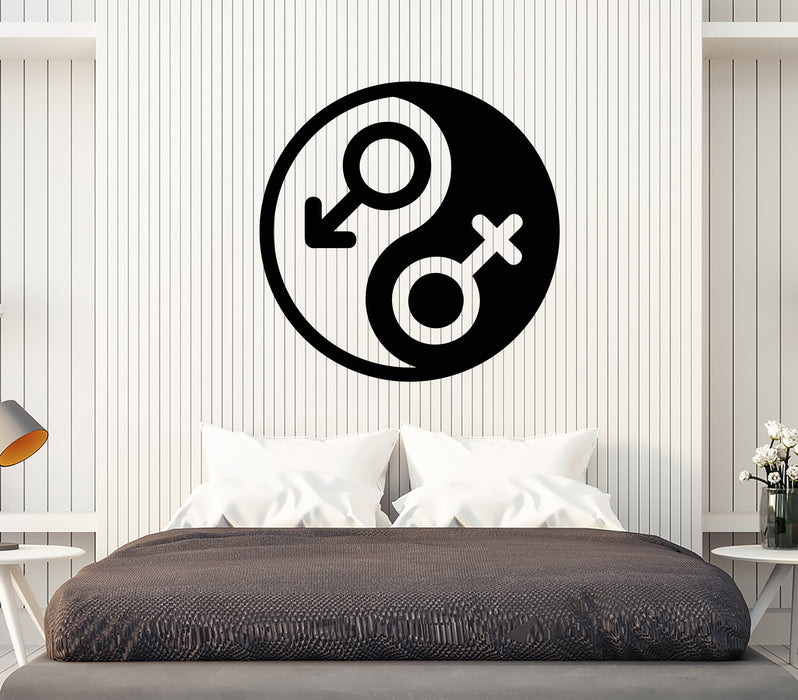 Vinyl Wall Decal Gender Symbol Yin Yang Symbol Bedroom Decor Stickers (2384ig)