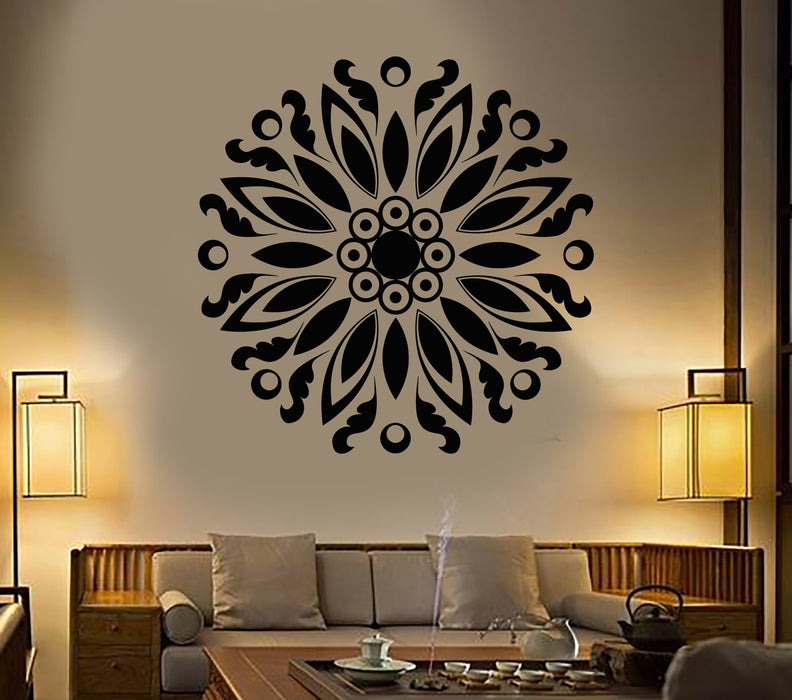 Vinyl Wall Decal Mandala Buddhism Lotus Flower Yoga Stickers Unique Gift (1645ig)