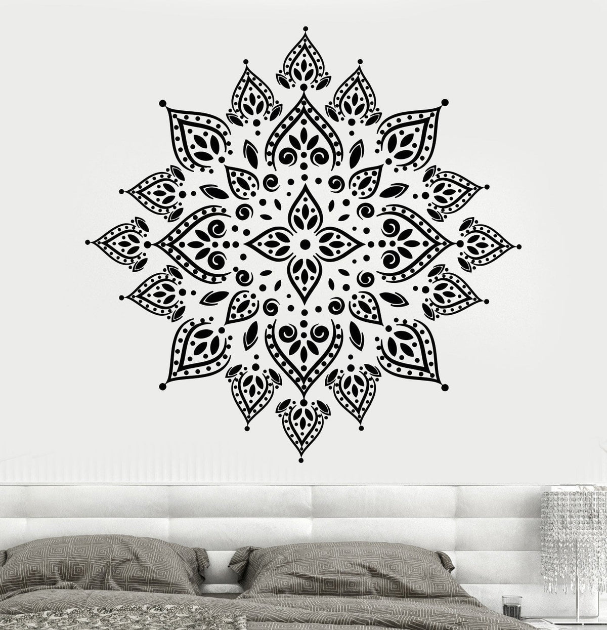 Vinyl Wall Decal Mandala Yoga Meditation Hinduism Lotus Stickers Uniqu ...