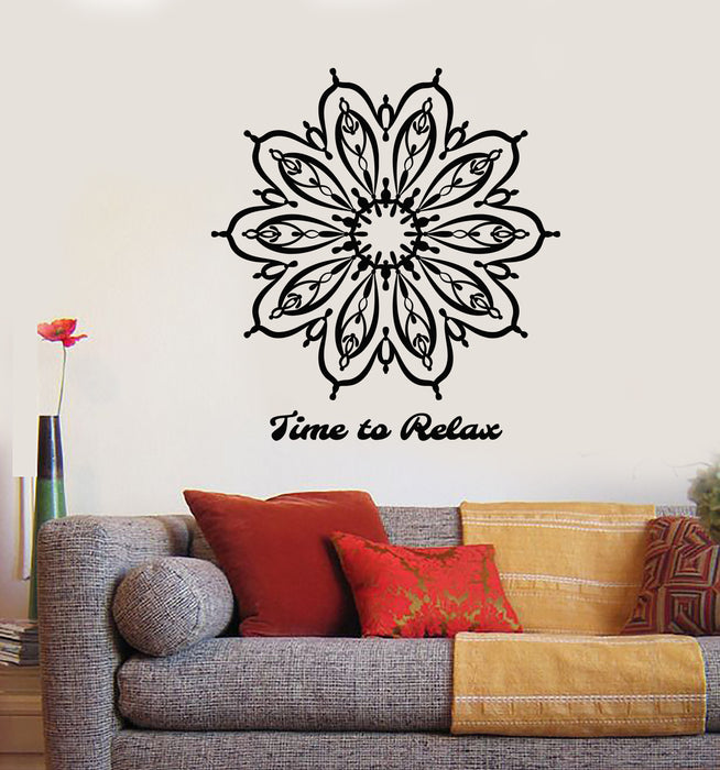 Vinyl Wall Decal Yoga Mandala Lotus Flower Motivation Quote Stickers (3395ig)