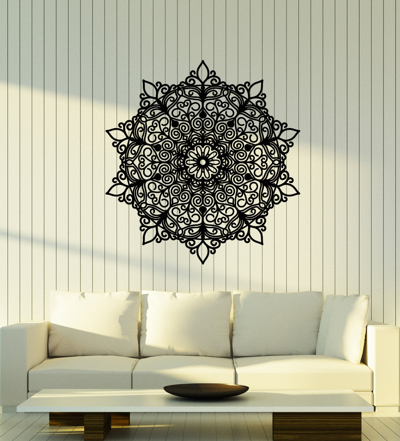 Vinyl Wall Decal Mandala Hinduism Lotus Flower Symbol Stickers (3551ig ...