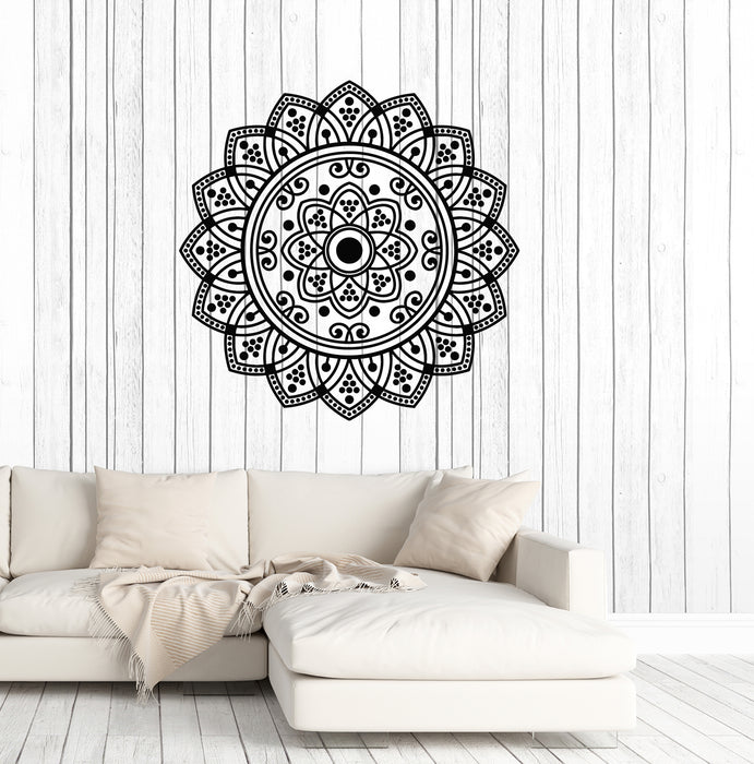 Vinyl Wall Decal mandala Lotus Flower Ornament Yoga Meditation Room Stickers (3945ig)