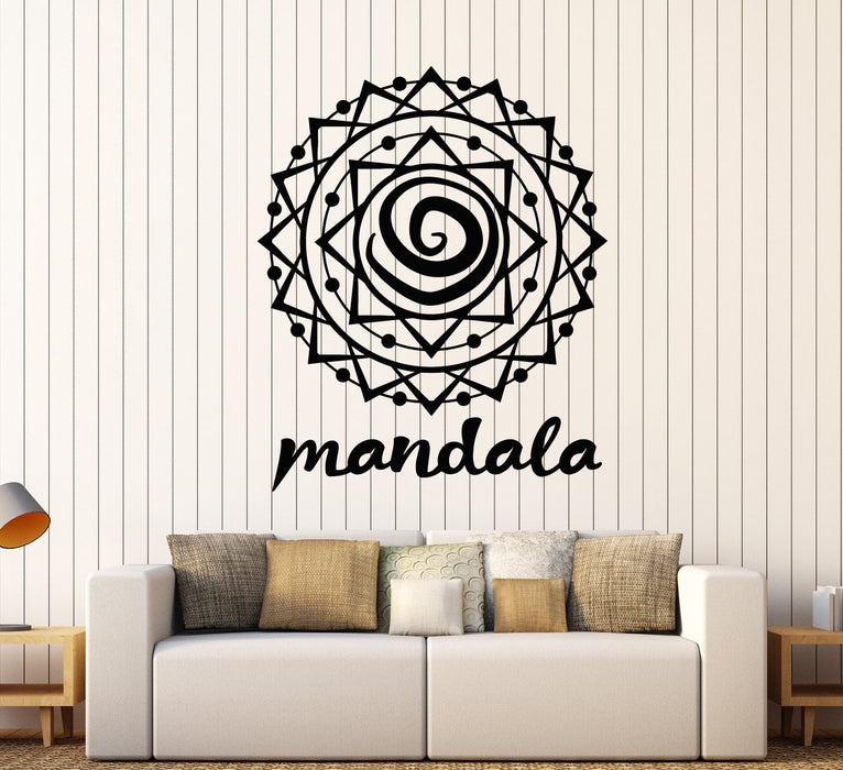 Vinyl Wall Decal Mandala Logo Yoga Meditation Studio Decor Stickers (2465ig)
