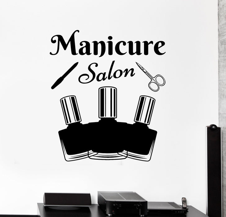 Vinyl Wall Decal Manicure Tools Salon Nail Polish Beauty Stickers Unique Gift (ig4707)