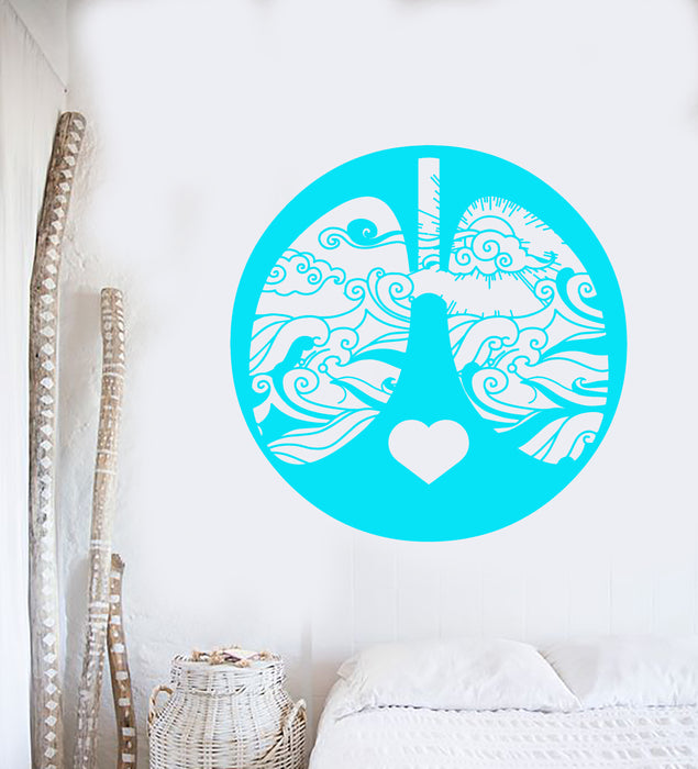 Vinyl Wall Decal Abstract Waves Lungs Marine Sea Style For Sailor Stickers (3223ig)