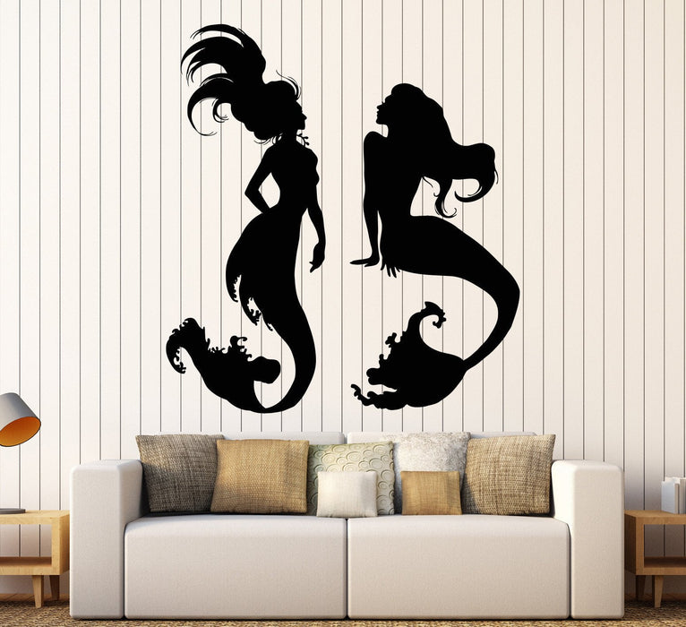 Vinyl Wall Decal Nymph Mermaids Marine Style Nursery Stickers Unique Gift (878ig)