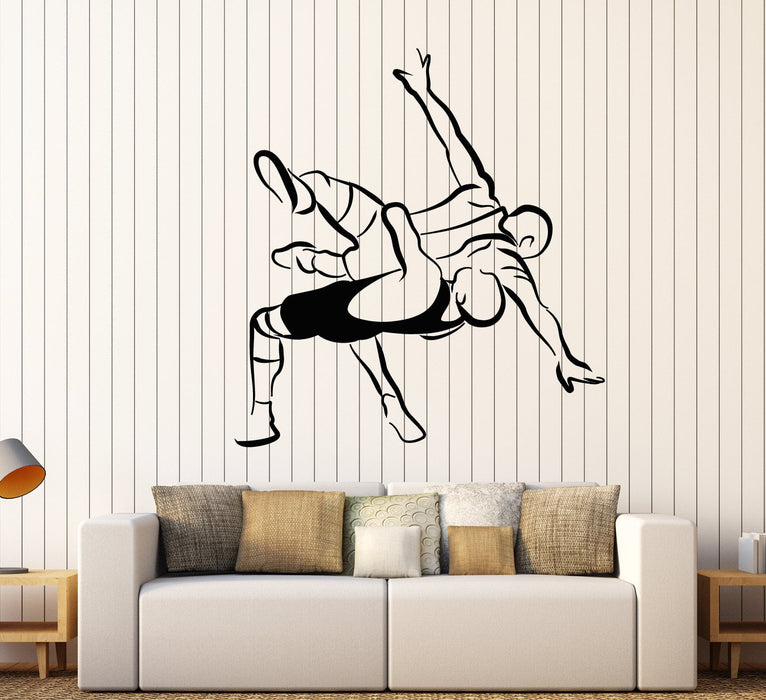 Vinyl Wall Decal Martial Arts Fighter Boy Fight Wrestling Combat Sport Stickers Unique Gift (1926ig)