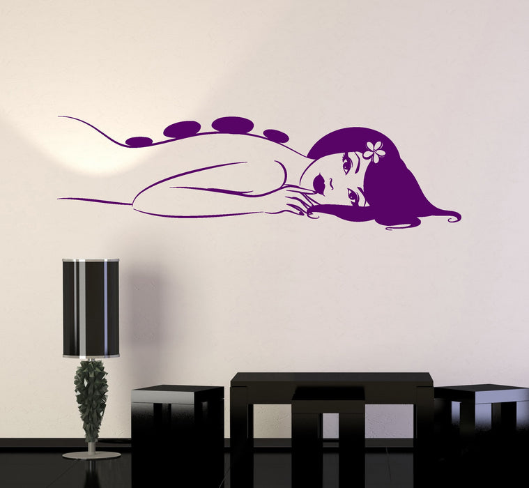 Vinyl Wall Decal Massage Woman Spa Salon Relaxing Decor Stickers Unique Gift (ig4874)