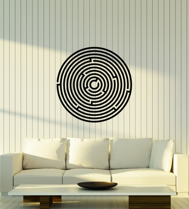 Vinyl Wall Decal Abstract Puzzle Round Maze Home Decor Stickers (3979ig)