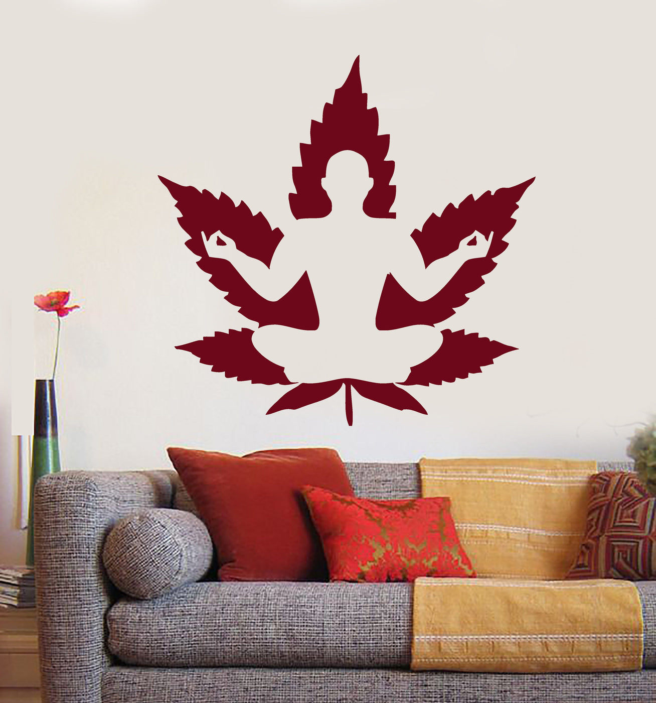 Vinyl Wall Decal Yoga Meditation Lotus Pose Zen Buddhism Stickers Uniq ...