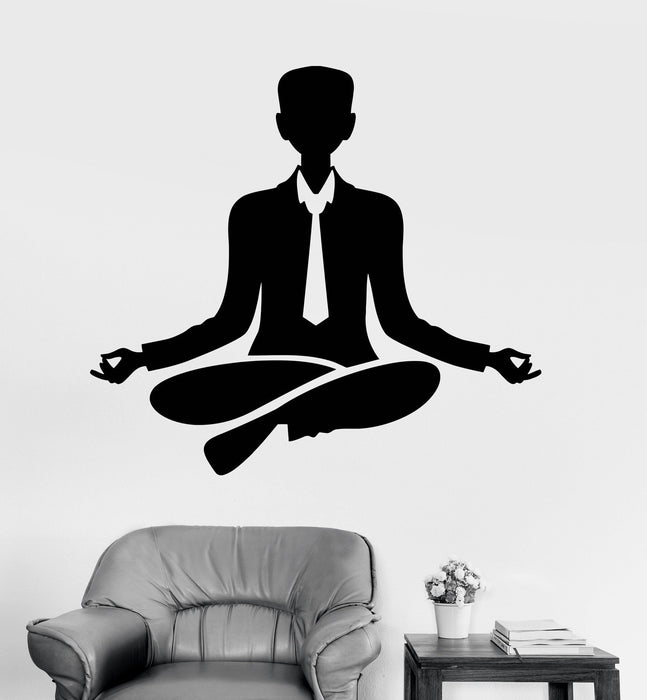 Vinyl Wall Decal Office Worker Relax Meditation Yoga Stickers Unique Gift (ig3934)