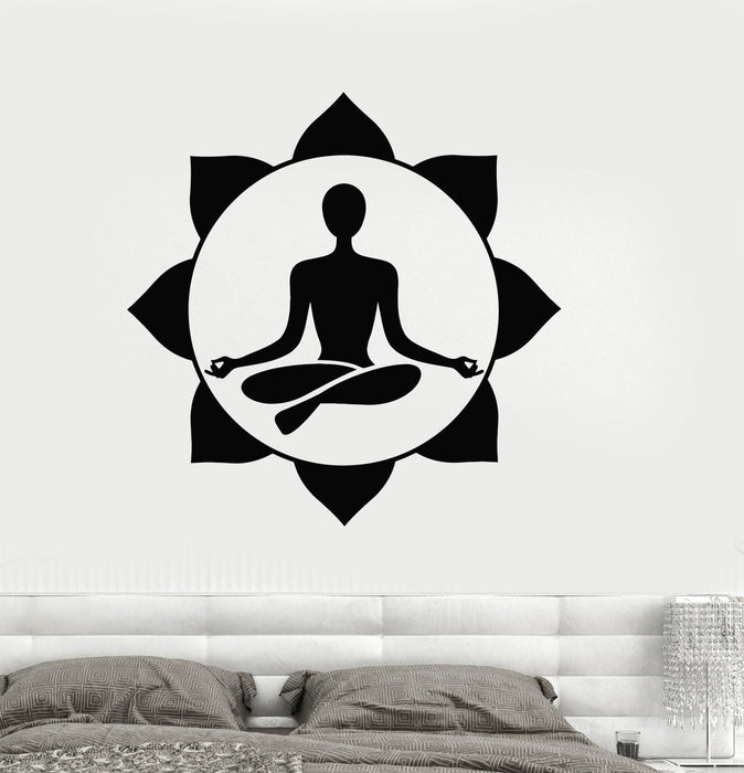 Vinyl Wall Decal Yoga Center Meditation Room Buddhist Stickers Unique Gift (ig4004)