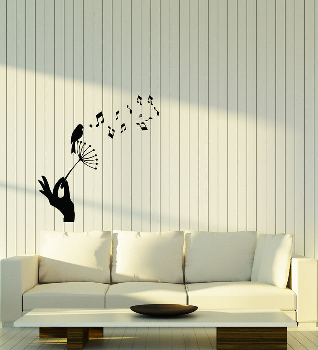 Vinyl Wall Decal Songbird Melody Sheet Music Notes Nursery Room Stickers (4038ig)