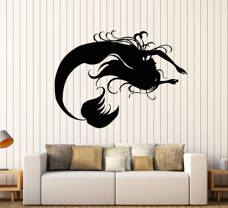 Vinyl Wall Decal Silhouette Mermaid Fairy Tale Children's Room Stickers Unique Gift (2108ig)