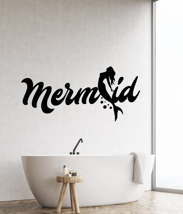 Vinyl Wall Decal Word Mermaid Fantasy Beast For Bathroom Stickers (2776ig)