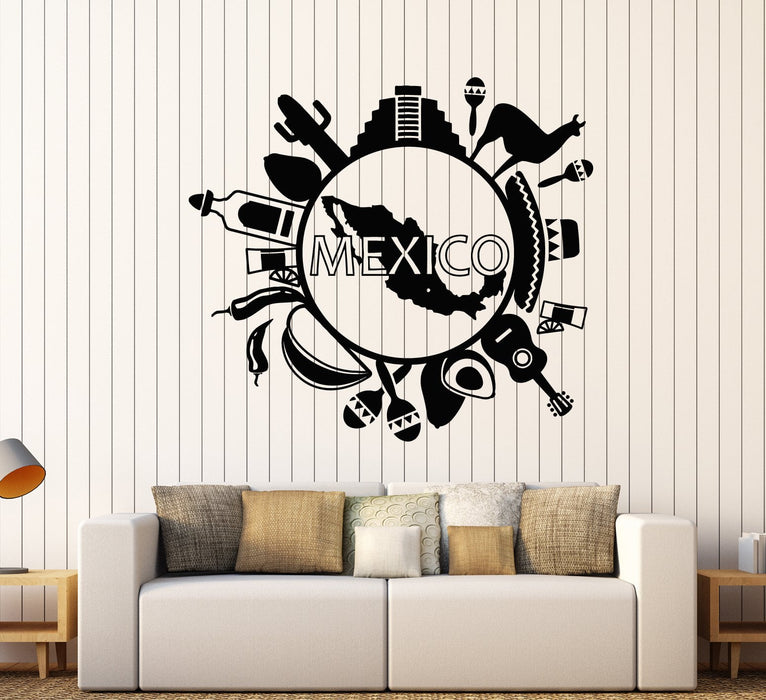 Vinyl Wall Decal Mexico Mexican Culture South America Tequila Stickers Unique Gift (1788ig)