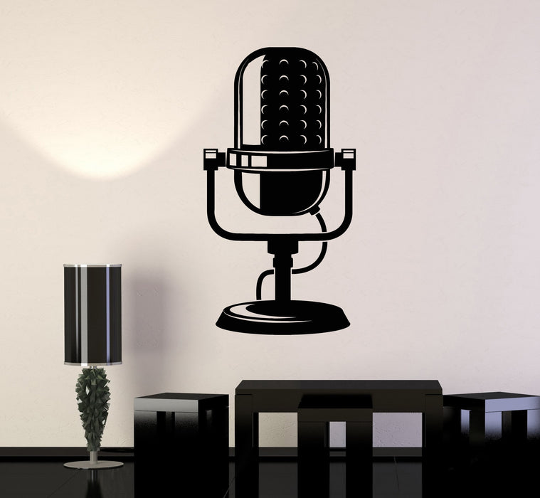 Vinyl Wall Decal Microphone Musical Art Karaoke Music Stickers Murals Unique Gift (ig4792)