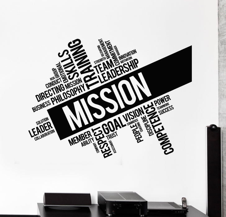 Vinyl Wall Decal Mission Company Team Leadership Office Words Stickers Mural Unique Gift (ig4982)