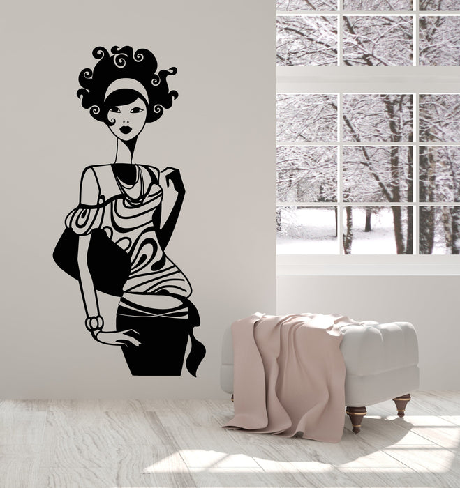 Виниловые наклейки на стену Модные супермодели Девушка в платье Леди Женщина Наклейки (2670ig)