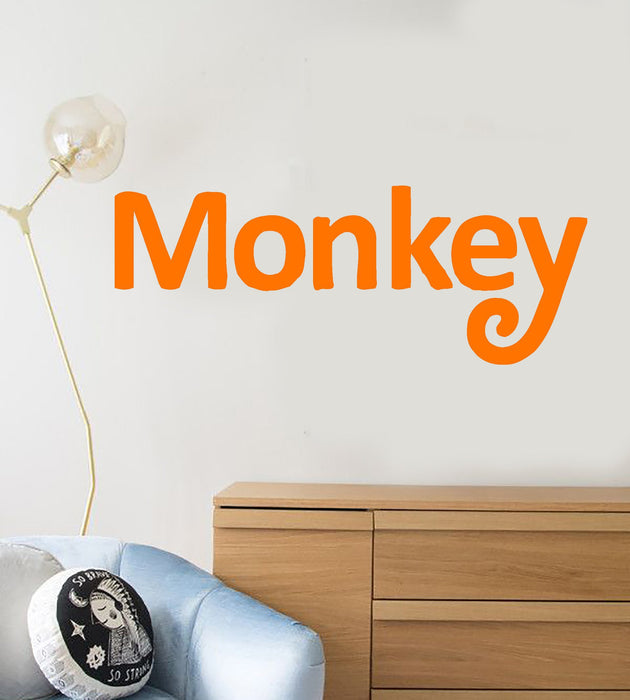 Vinyl Wall Decal Monkey Word African Animal Jungle Stickers Unique Gift (ig235)