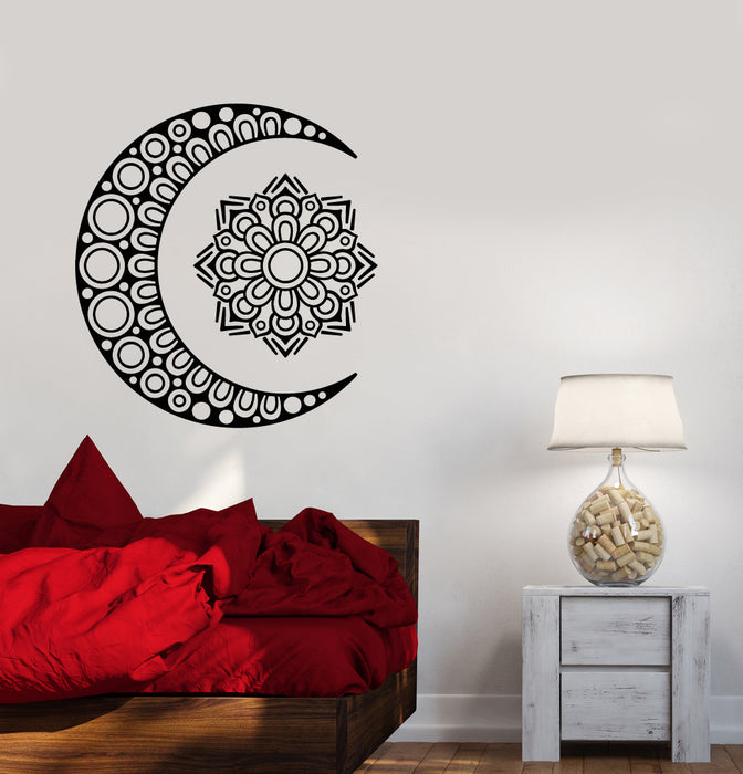 Виниловые наклейки на стену Полумесяц и звезда Восточный орнамент Наклейки (3156ig) 