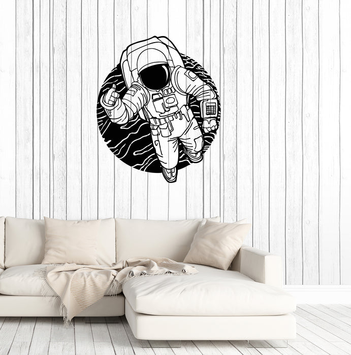 Autocollant mural en vinyle pour costume d'astronaute Moon Cosmos (3844ig)