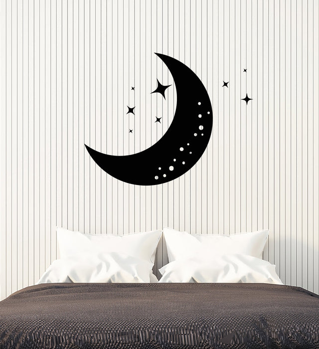 Vinyl Wall Decal Cartoon Moon Stars Night Bedroom Decor Stickers (2560ig)