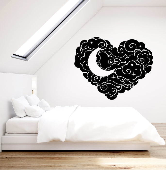 Vinyl Wall Decal Abstract Cloud Heart Star Moon Bedroom Decoration Stickers (2865ig)
