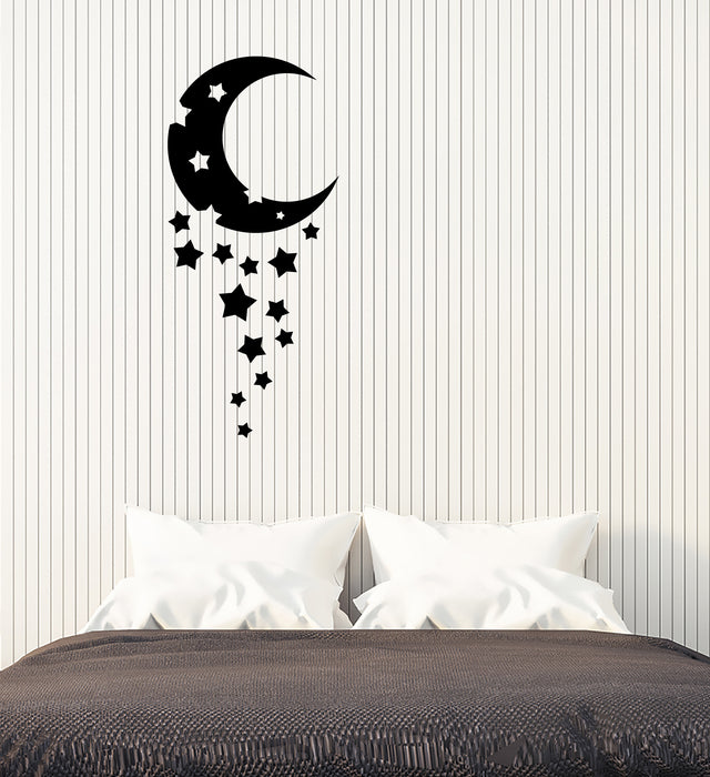 Vinyl Wall Decal Cartoon Crescent Moon Stars Children's Room Stickers (4023ig)