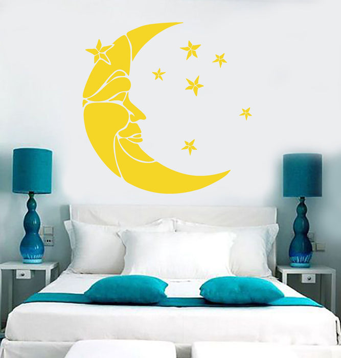 Vinyl Wall Decal Moon and Stars Crescent Dream Bedroom Stickers Unique Gift (ig4387)