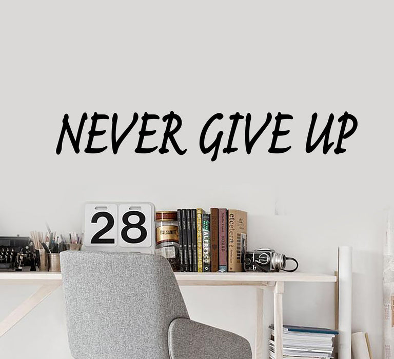 Vinyl Wall Decal Motivation Quote Words Never Give Up Letters Stickers 1991ig (22.5 in x 4 in)