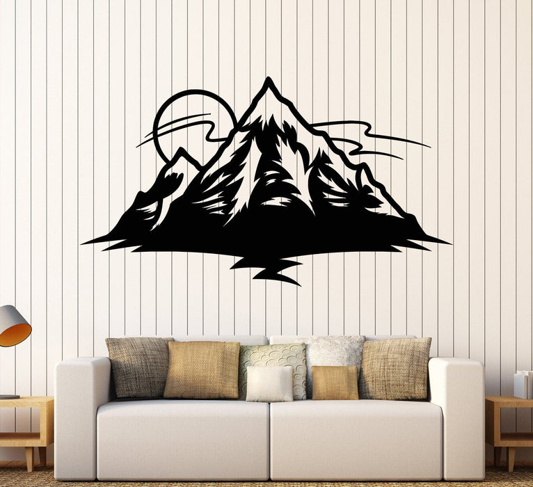 Vinyl Wall Decal Sun Mountain Nature Island Nursery Children's Playroom Stickers Unique Gift (872ig)