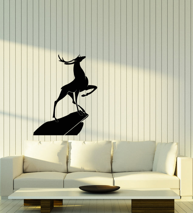 Vinyl Wall Decal Mountain Deer Landscape Nature Animal Christmas Stickers (4205ig)