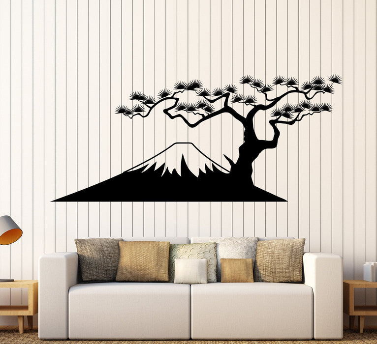 Vinyl Wall Decal Mountain Tree Asia Oriental Asian Stickers Unique Gift (ig3740)