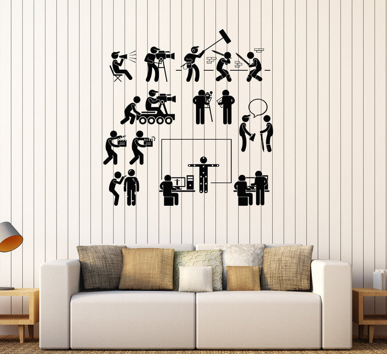 Vinyl Wall Decal Cinema Film Crew Filming Movie Mural Stickers Unique Gift (317ig)