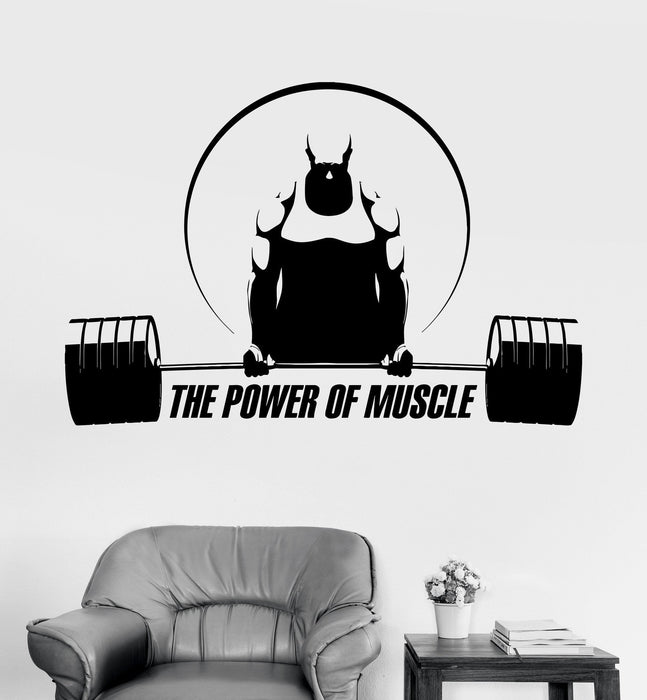 Vinyl Wall Sticker Muscle Gym Quote Bodybuilding Fitness Mural Decal Unique Gift (271ig)