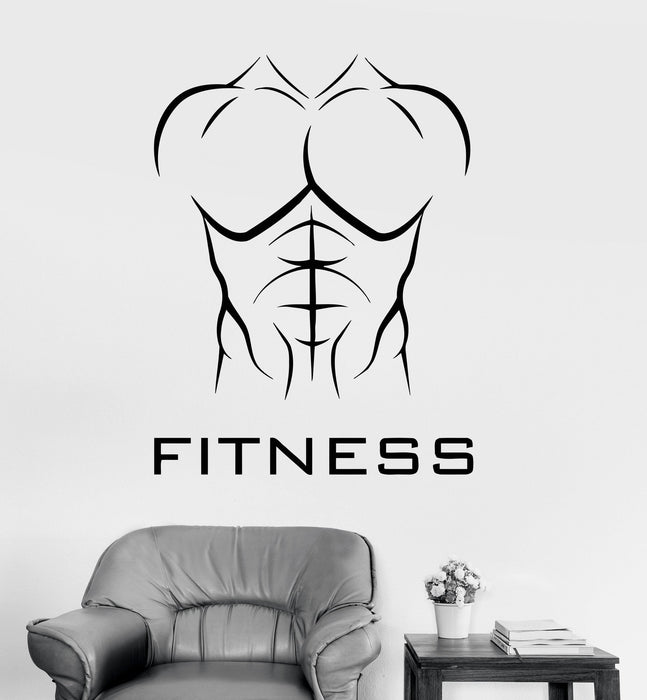 Vinyl Wall Decal Fitness Athletic Body Muscled Bodybuilding Sports Stickers Unique Gift (ig3364)