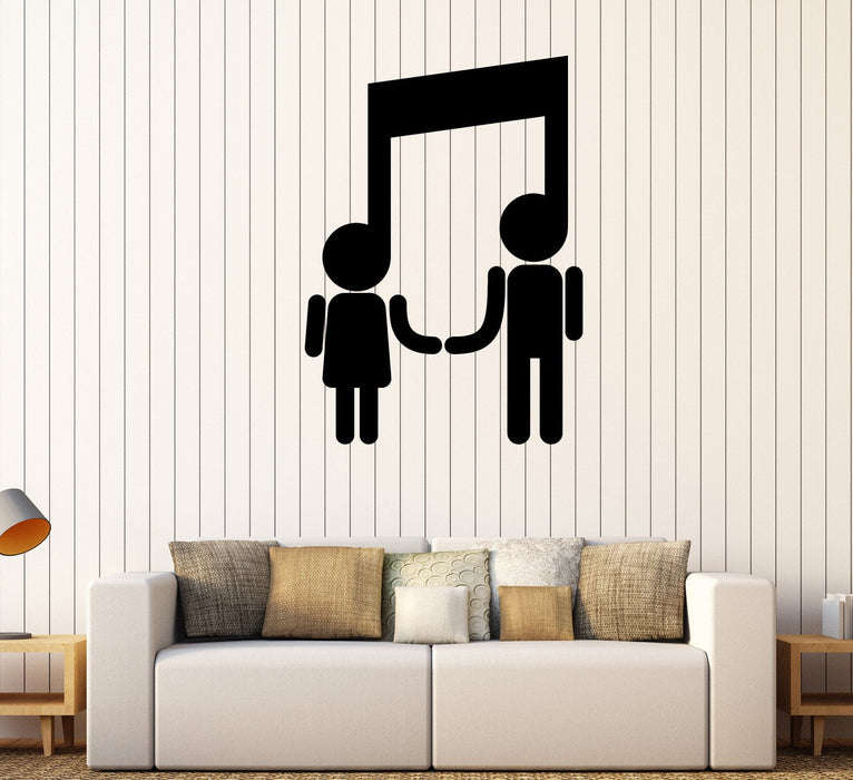 Vinyl Wall Decal Musical Couple Music Art Note Stickers Mural Unique Gift (461ig)