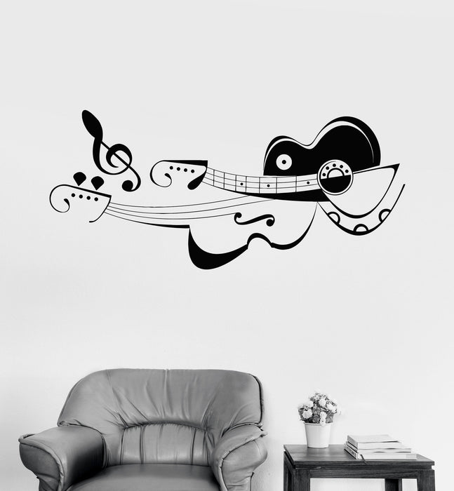 Vinyl Wall Decal Musician Guitar Violin Music School Shop Note Stickers Unique Gift (793ig)