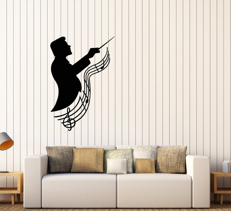 Vinyl Wall Decal Composer Music School Notes Stickers (3109ig)