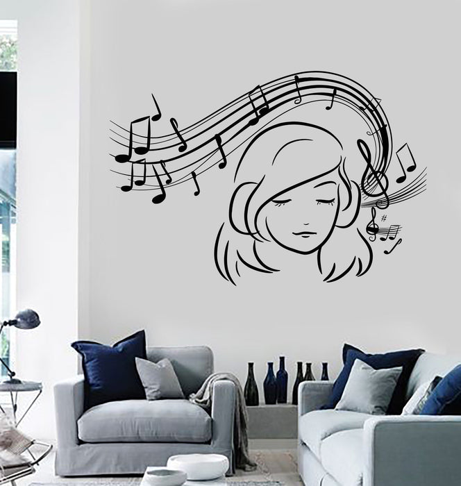 Vinyl Wall Decal Musical Teen Girl Notes Music Decoration Stickers Unique Gift (ig4722)