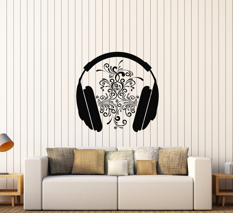 Виниловые наклейки на стену Музыкальные наушники для подростков-любителей музыки Наклейки (3813ig)