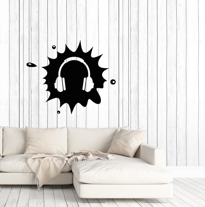 Vinyl Wall Decal Music Lover Headphones Blot Musical Style Stickers (3822ig)