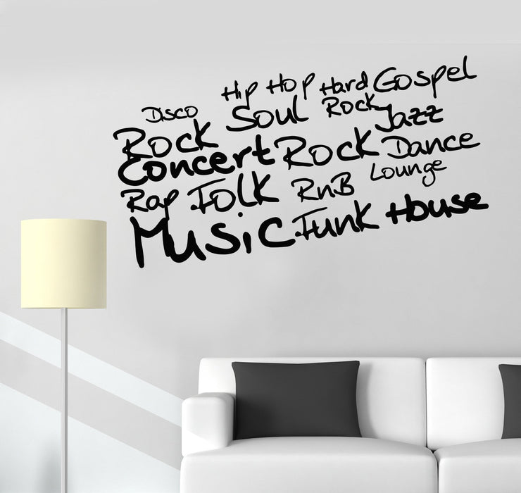 Vinyl Wall Decal Musical Word Art Music Room Decoration Stickers Unique Gift (565ig)