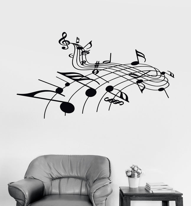 Autocollant mural en vinyle Notes de musique Musique Art Décoration de la maison Autocollants Cadeau unique (566ig)