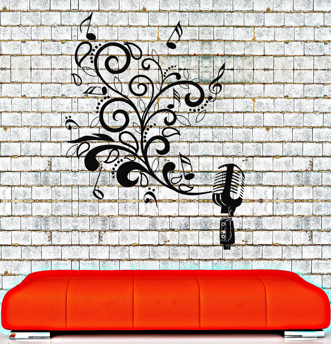 Vinyl Wall Decal Microphone Music Musical Pattern Karaoke Stickers Mural Unique Gift (029ig)